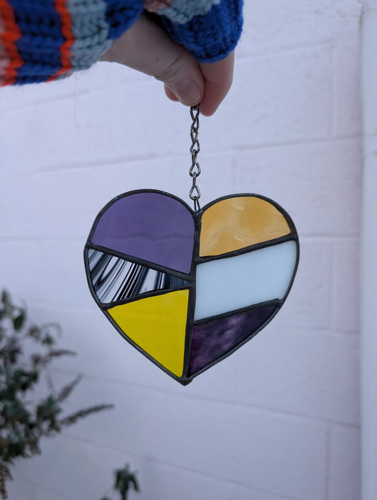 Nonbinary Heart Suncatcher