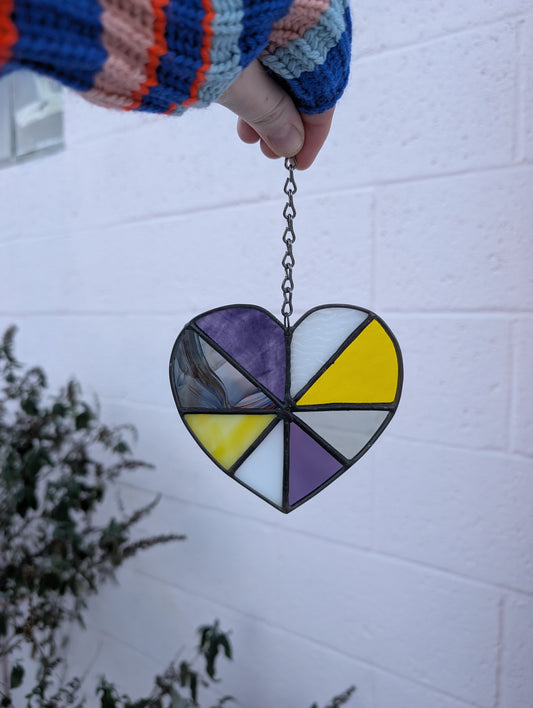 Enby Heart Suncatcher