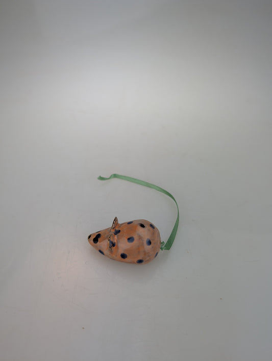 Peach Mouse Toy Whisker-Keeper